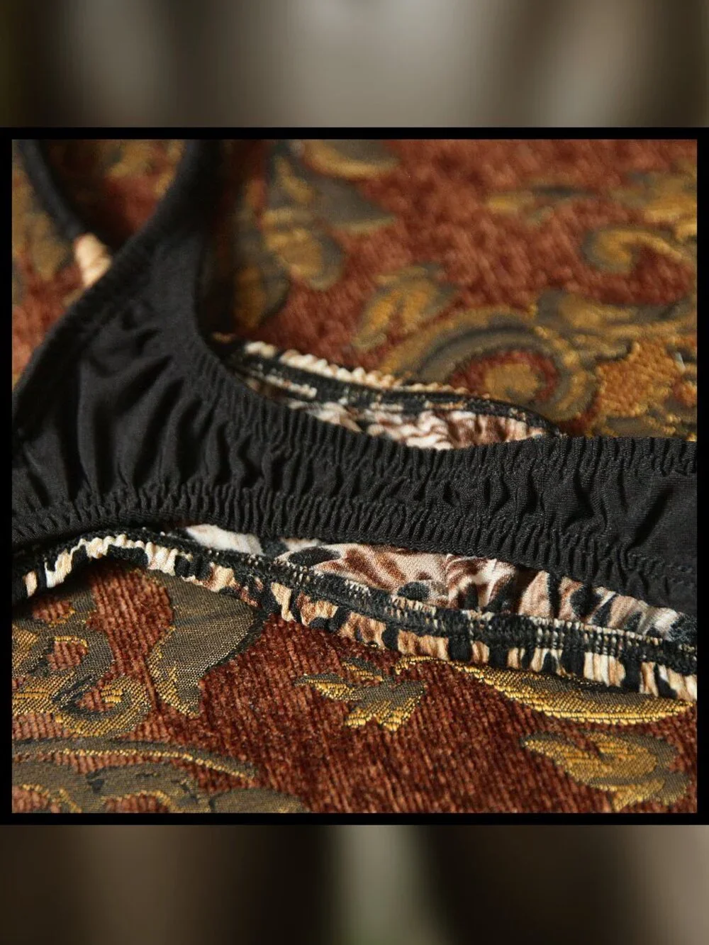 Mens Leopard Print Teardrop HighWaist thin Sides Thong Handmade